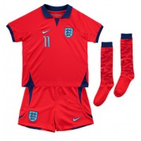 Fotballdrakt Barn England Marcus Rashford #11 Bortedraktsett VM 2022 Kortermet (+ Korte bukser)